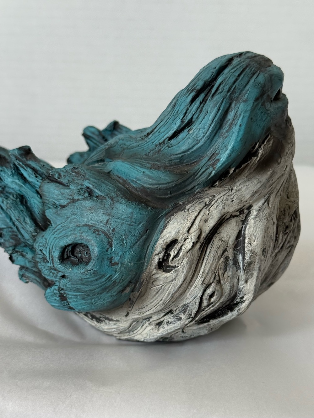 Resin Blue and Grey Bird Figurine for Indoor or Outdoor Use - Picture 4 of 7